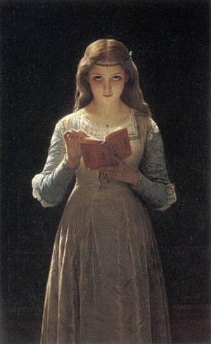 Young Maiden Reading a Book